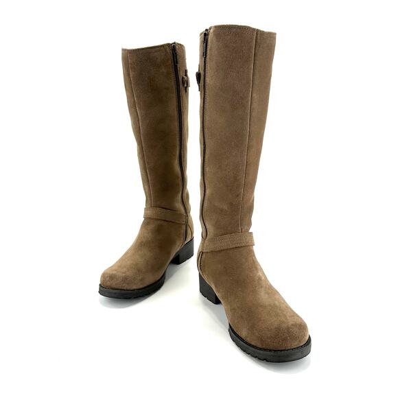 UGG Australia Winter Knee High Tall Riding Boot Size 7 Tan Suede Wool Lining - Picture 10 of 13